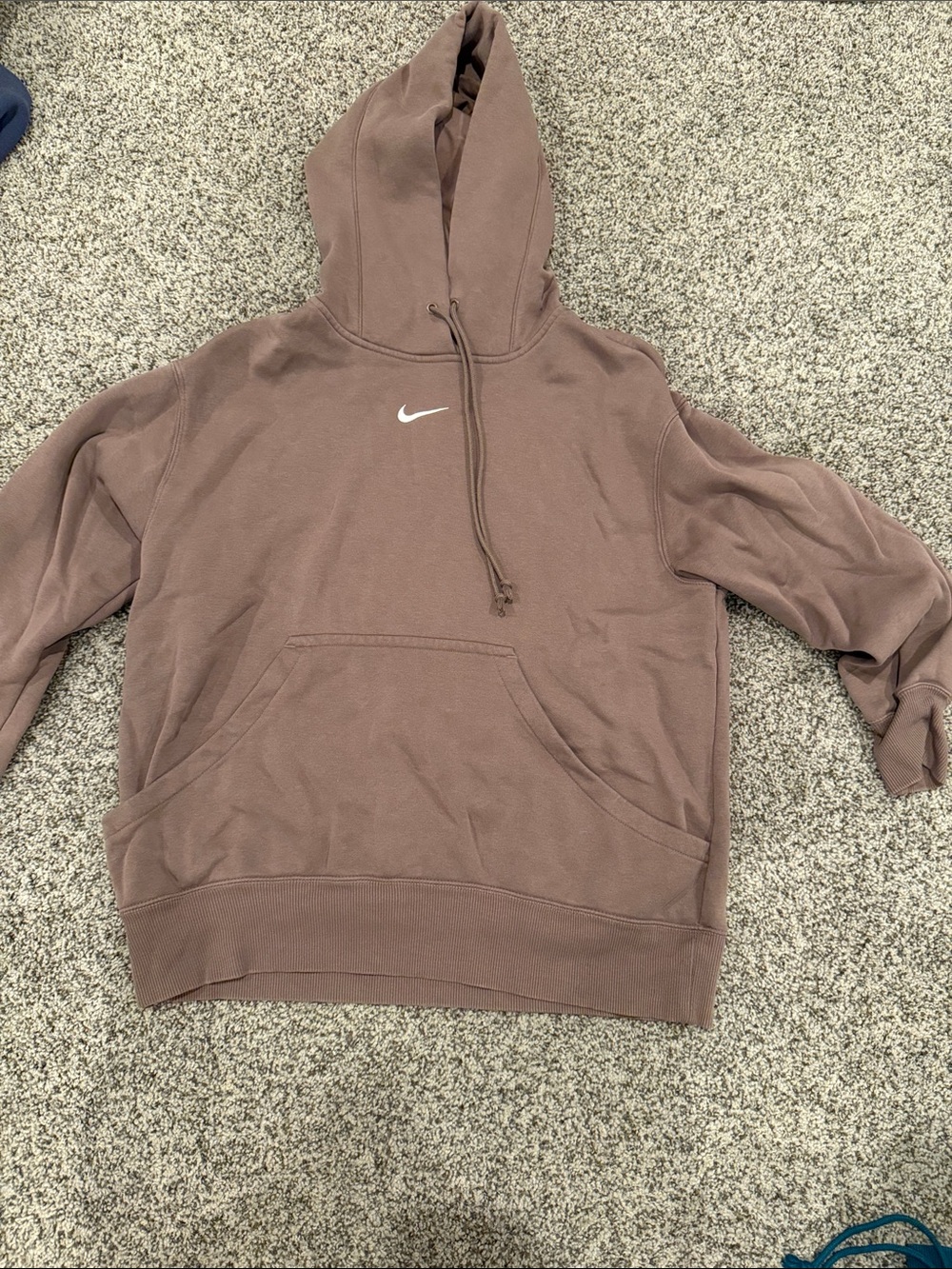 Nike Women's Dusty Brown Pullover Hoodie with White Swoosh